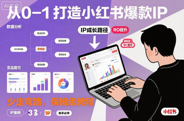 从0-1如何打造一个小红书爆款IP，少走弯路，保姆级教程网创吧-网创项目资源站-副业项目-创业项目-搞钱项目网创吧