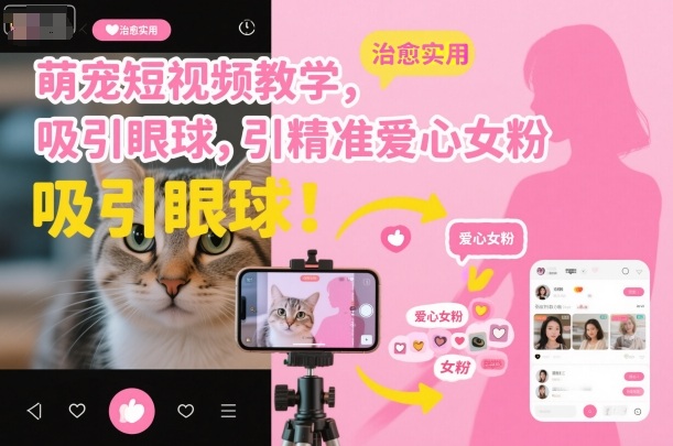 萌宠短视频教学,吸引眼球,引精准爱心女粉网创吧-网创项目资源站-副业项目-创业项目-搞钱项目网创吧
