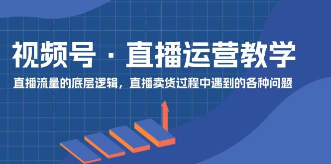(11687期)视频号 直播运营教学:直播流量的底层逻辑,直播卖货过程中遇到的各种问题网创吧-网创项目资源站-副业项目-创业项目-搞钱项目网创吧