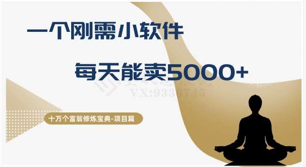 十万个富翁修炼宝典之17.一个刚需小软件,每天能卖5000+网创吧-网创项目资源站-副业项目-创业项目-搞钱项目网创吧