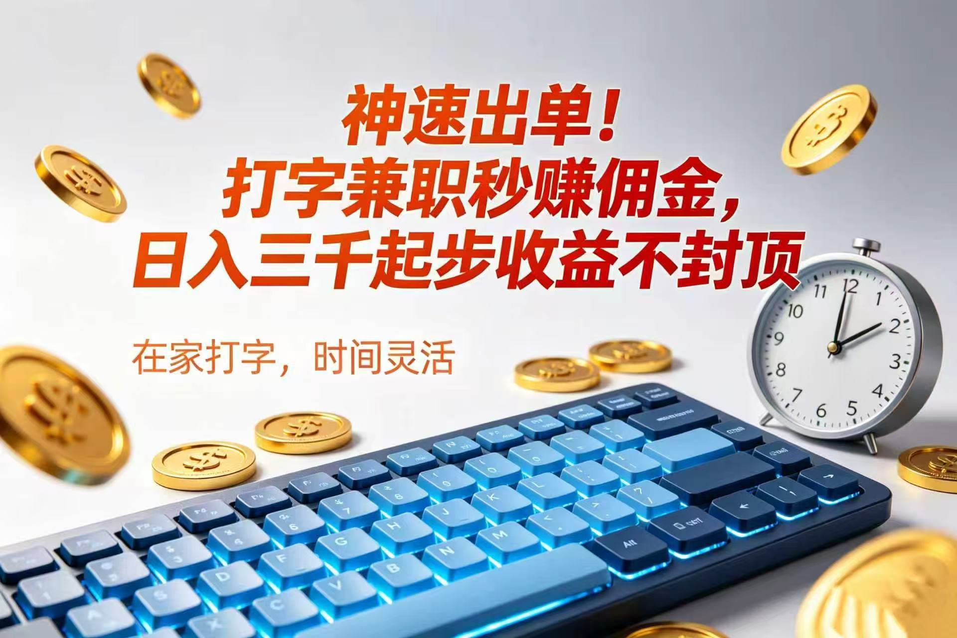神速出单！打字兼职秒赚佣金，日入三千起步收益不封顶网创吧-网创项目资源站-副业项目-创业项目-搞钱项目网创吧