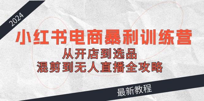 (12361期)2024小红书电商暴利训练营:从开店到选品,混剪到无人直播全攻略网创吧-网创项目资源站-副业项目-创业项目-搞钱项目网创吧