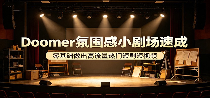 Doomer氛围感小剧场速成，零基础做出高流量热门短剧短视频网创吧-网创项目资源站-副业项目-创业项目-搞钱项目网创吧