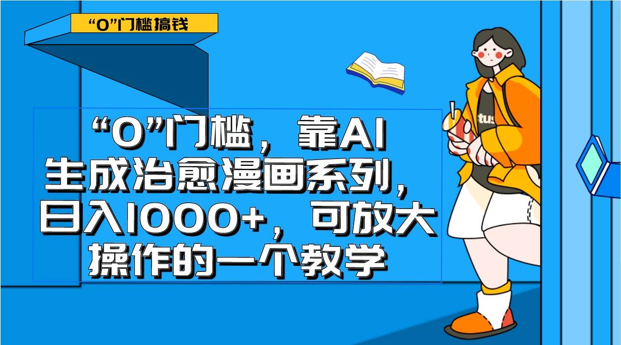 0门槛,靠AI生成治愈漫画系列,日入1000+,可放大操作的一个教学网创吧-网创项目资源站-副业项目-创业项目-搞钱项目网创吧