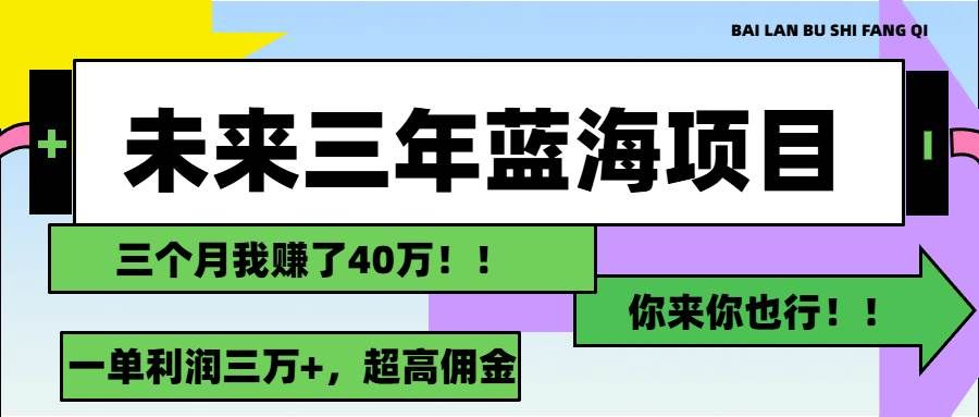 (11716期)未来三年,蓝海赛道,月入3万+网创吧-网创项目资源站-副业项目-创业项目-搞钱项目网创吧