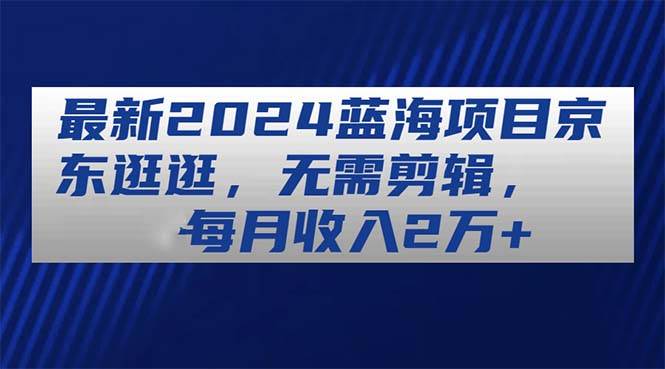 (11041期)最新2024蓝海项目京东逛逛,无需剪辑,每月收入2万+网创吧-网创项目资源站-副业项目-创业项目-搞钱项目网创吧