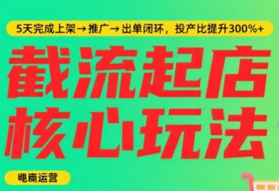 淘宝截流快速起店玩法,掌握暴力快速起店的流程,5天完成上架-推广-出单闭环网创吧-网创项目资源站-副业项目-创业项目-搞钱项目网创吧