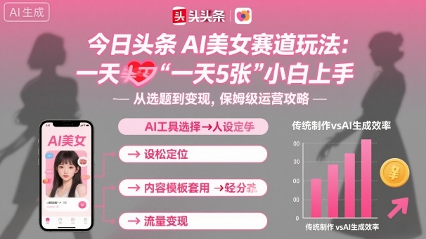 今日头条AI美女赛道玩法，一天轻松5张，小白轻松上手网创吧-网创项目资源站-副业项目-创业项目-搞钱项目网创吧
