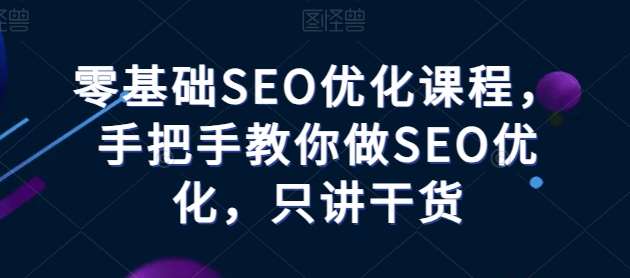 零基础SEO优化课程,手把手教你做SEO优化,只讲干货网创吧-网创项目资源站-副业项目-创业项目-搞钱项目网创吧