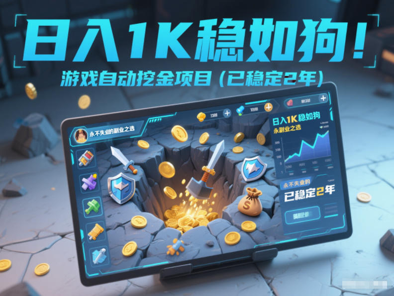 日入1K稳如狗！游戏自动挖金项目（已稳定2年），永不失业的副业之选【揭秘】网创吧-网创项目资源站-副业项目-创业项目-搞钱项目网创吧