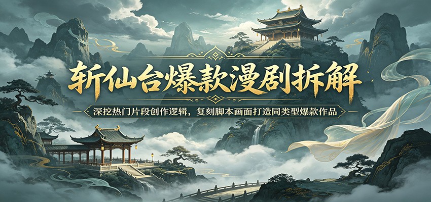 斩仙台爆款漫剧拆解：深挖热门片段创作逻辑，复刻脚本画面打造同类型爆款作品网创吧-网创项目资源站-副业项目-创业项目-搞钱项目网创吧