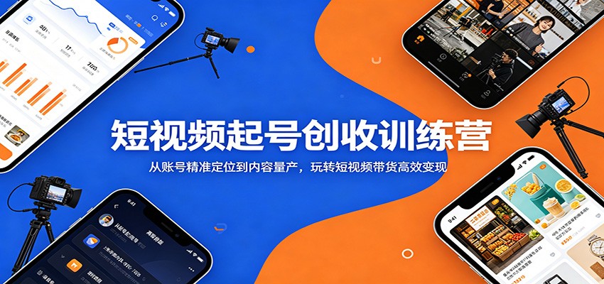 短视频起号创收训练营：从账号精准定位到内容量产，玩转短视频带货高效变现网创吧-网创项目资源站-副业项目-创业项目-搞钱项目网创吧