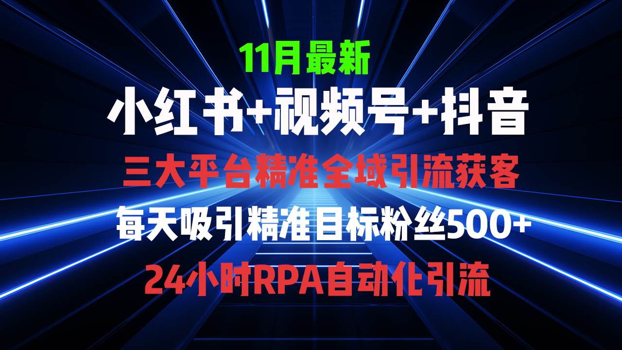 (13259期)全域多平台引流私域打法,小红书,视频号,抖音全自动获客,截流自...网创吧-网创项目资源站-副业项目-创业项目-搞钱项目网创吧