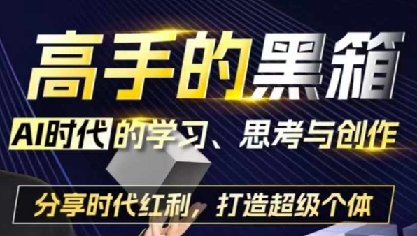 高手的黑箱:AI时代学习、思考与创作-分红时代红利,打造超级个体网创吧-网创项目资源站-副业项目-创业项目-搞钱项目网创吧