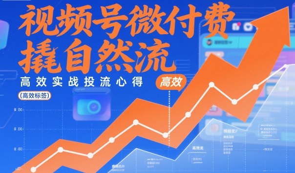 视频号微付费撬自然流,高效实战投流心得网创吧-网创项目资源站-副业项目-创业项目-搞钱项目网创吧