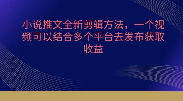 小说推文全新剪辑方法,一个视频可以结合多个平台去发布获取【揭秘】网创吧-网创项目资源站-副业项目-创业项目-搞钱项目网创吧