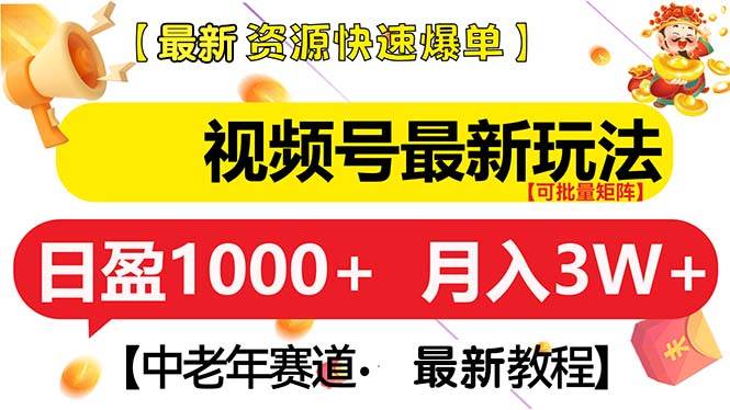 (13530期)视频号最新玩法 中老年赛道 月入3W+网创吧-网创项目资源站-副业项目-创业项目-搞钱项目网创吧