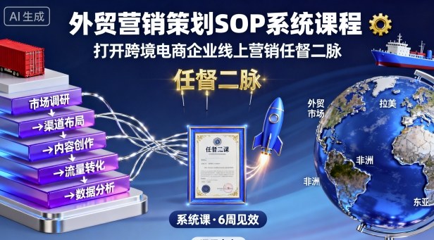 外贸营销策划SOP系统课程,打开跨境电商企业线上营销任督二脉网创吧-网创项目资源站-副业项目-创业项目-搞钱项目网创吧