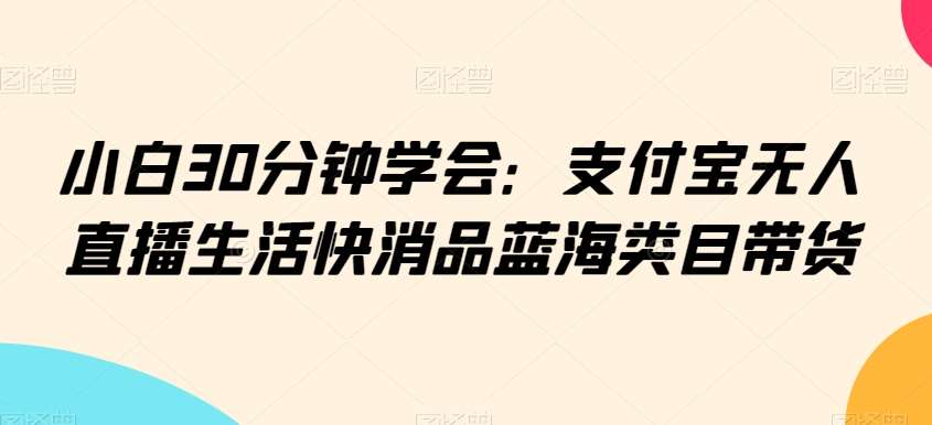 小白30分钟学会:支付宝无人直播生活快消品蓝海类目带货【揭秘】网创吧-网创项目资源站-副业项目-创业项目-搞钱项目网创吧