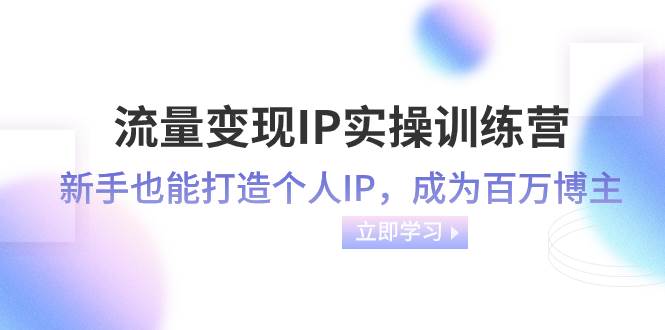 (8134期)流量变现-IP实操训练营:新手也能打造个人IP,成为百万 博主(46节课)网创吧-网创项目资源站-副业项目-创业项目-搞钱项目网创吧
