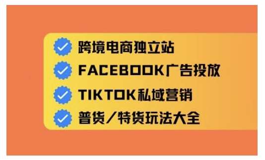 跨境电商独立站及全域流量营销,从0基础快速入门并精通跨境电商运营网创吧-网创项目资源站-副业项目-创业项目-搞钱项目网创吧