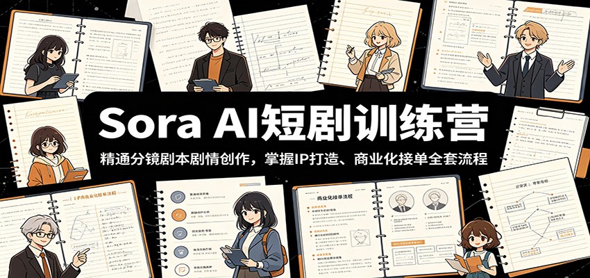 Sora AI短剧训练营：精通分镜剧本剧情创作，掌握IP打造、商业化接单全套流程网创吧-网创项目资源站-副业项目-创业项目-搞钱项目网创吧