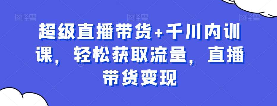 超级直播带货+千川内训课,轻松获取流量,直播带货变现网创吧-网创项目资源站-副业项目-创业项目-搞钱项目网创吧