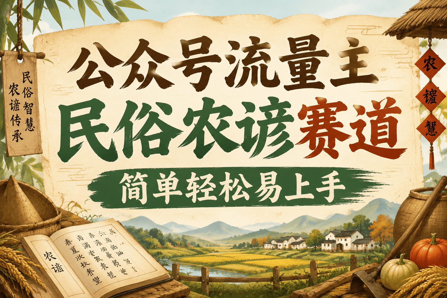 知鸿阁公众号流量主民俗农谚赛道，靠老祖宗留下的农谚写预测，选题不愁，结构固定，小白好上手！网创吧-网创项目资源站-副业项目-创业项目-搞钱项目网创吧