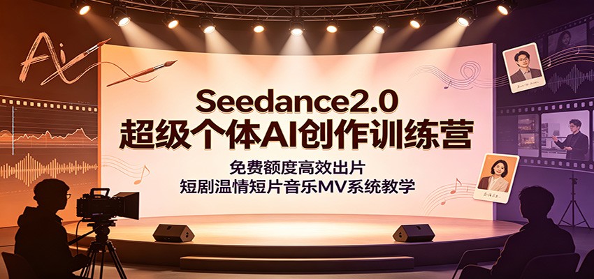 Seedance2.0超级个体AI创作训练营：免费额度高效出片，短剧温情短片音乐MV系统教学网创吧-网创项目资源站-副业项目-创业项目-搞钱项目网创吧