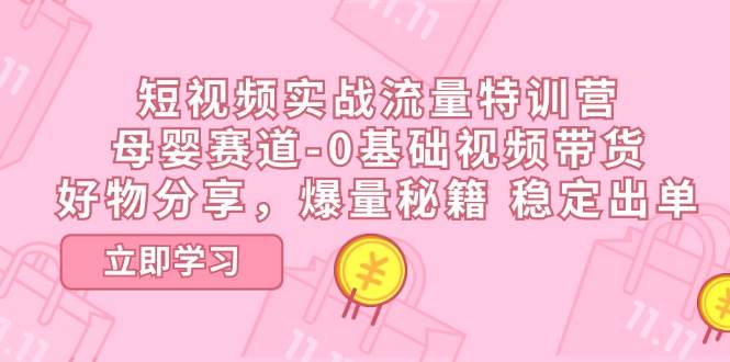 (11373期)短视频实战流量特训营,母婴赛道-0基础带货,好物分享,爆量秘籍 稳定出单网创吧-网创项目资源站-副业项目-创业项目-搞钱项目网创吧