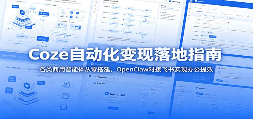 Coze自动化变现落地指南：各类商用智能体从零搭建，OpenClaw对接飞书实现办公提效网创吧-网创项目资源站-副业项目-创业项目-搞钱项目网创吧