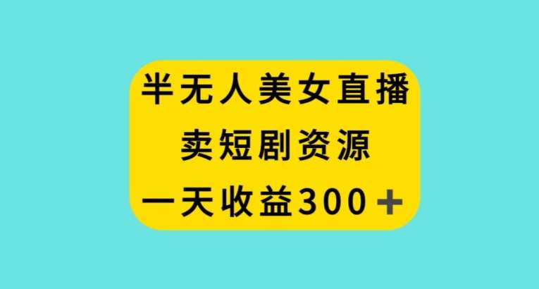 半无人美女直播,卖短剧资源,一天收益300+【揭秘】网创吧-网创项目资源站-副业项目-创业项目-搞钱项目网创吧