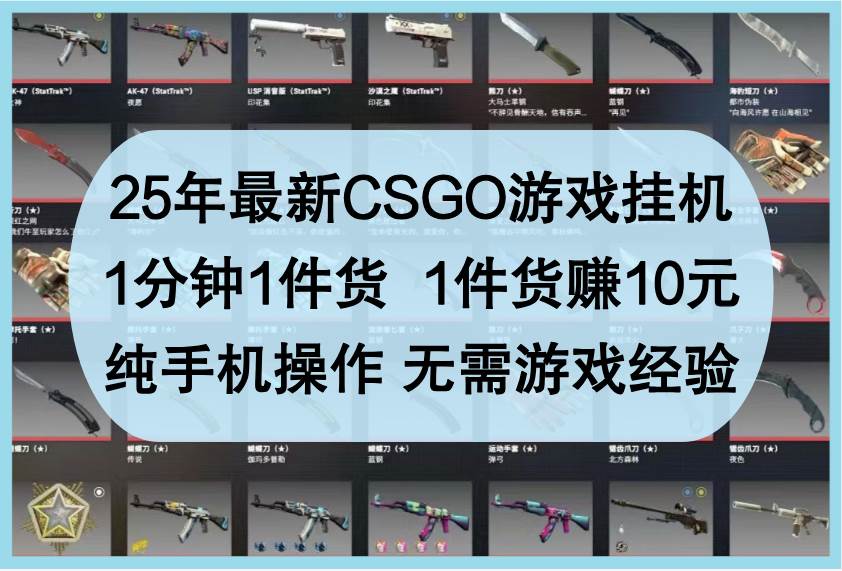 25年最新CSGO游戏挂机,1分钟1件货,1件货赚10元,纯手机操作,无需游戏经验网创吧-网创项目资源站-副业项目-创业项目-搞钱项目网创吧