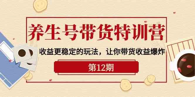 养生号带货特训营【12期】收益更稳定的玩法,让你带货收益爆炸(9节直播课)网创吧-网创项目资源站-副业项目-创业项目-搞钱项目网创吧