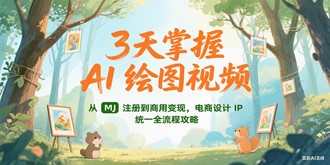 3天掌握AI绘图视频,从MJ 注册到商用变现,电商设计IP统一全流程攻略网创吧-网创项目资源站-副业项目-创业项目-搞钱项目网创吧