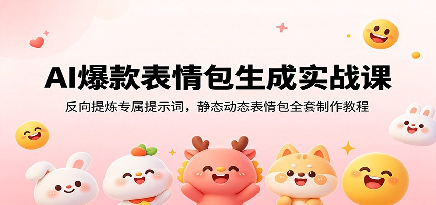 AI爆款表情包生成实战课:反向提炼专属提示词,静态动态表情包全套制作教程网创吧-网创项目资源站-副业项目-创业项目-搞钱项目网创吧