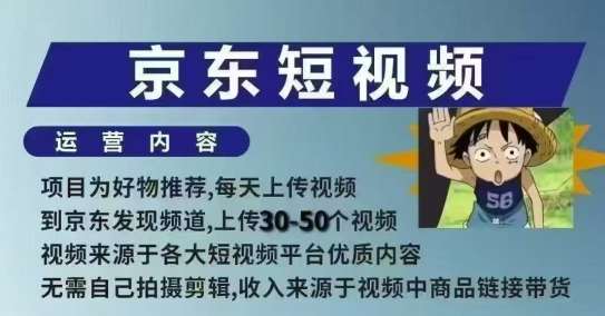 京东短视频带货课,无需自己拍摄剪辑,保姆式教学,两天快速上手网创吧-网创项目资源站-副业项目-创业项目-搞钱项目网创吧