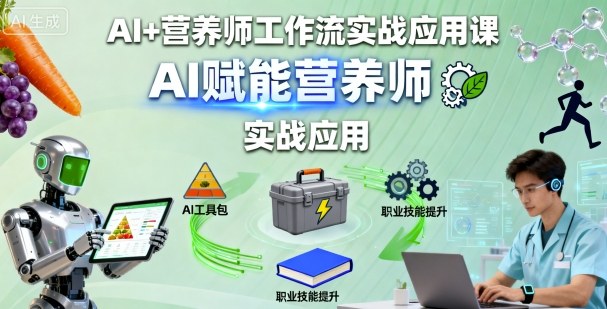 AI+营养师工作流实战应用课，AI赋能营养师网创吧-网创项目资源站-副业项目-创业项目-搞钱项目网创吧