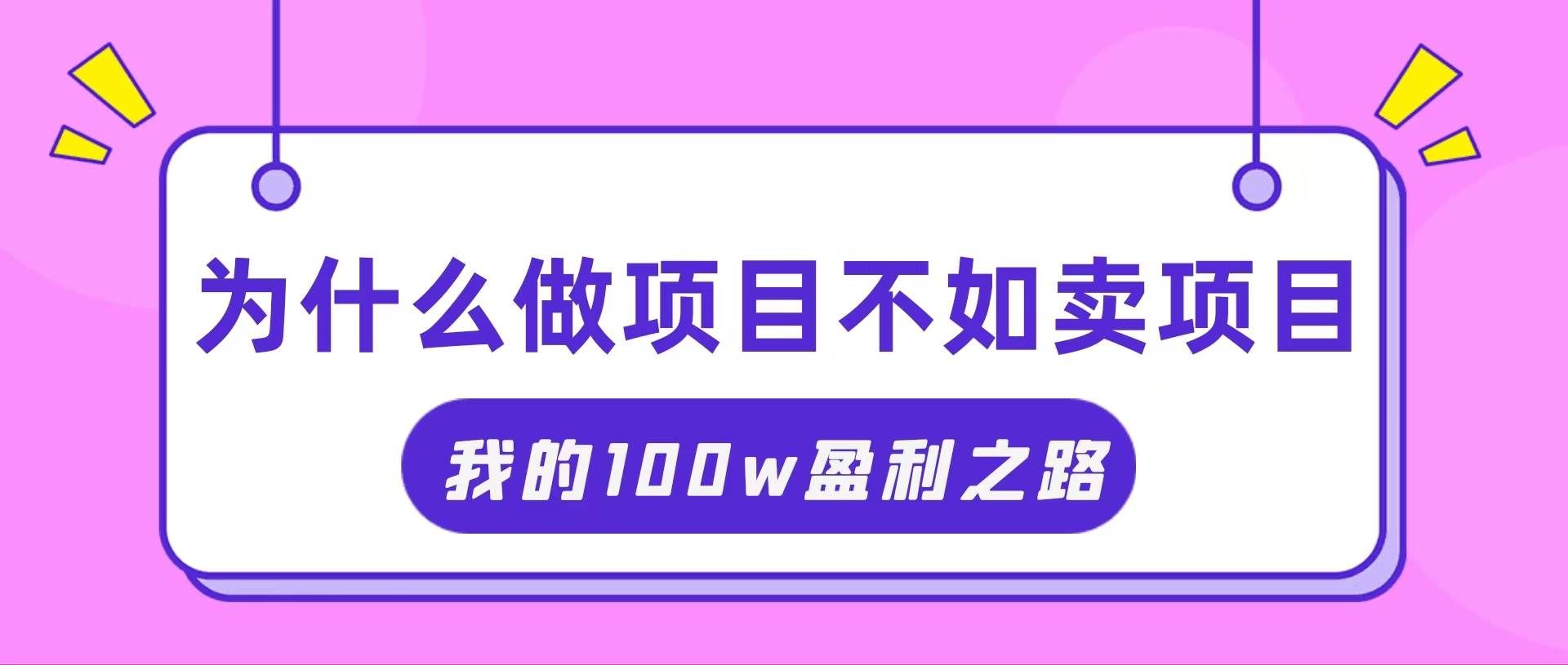 (11893期)抓住互联网创业红利期,我通过卖项目轻松赚取100W+网创吧-网创项目资源站-副业项目-创业项目-搞钱项目网创吧