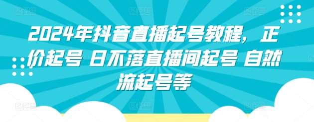 2024年抖音直播起号教程,正价起号 日不落直播间起号 自然流起号等网创吧-网创项目资源站-副业项目-创业项目-搞钱项目网创吧