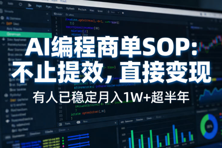 AI编程商单SOP,AI编程不能只给工作提效,还要直接变现,有人已经稳定月入1W+半年了网创吧-网创项目资源站-副业项目-创业项目-搞钱项目网创吧
