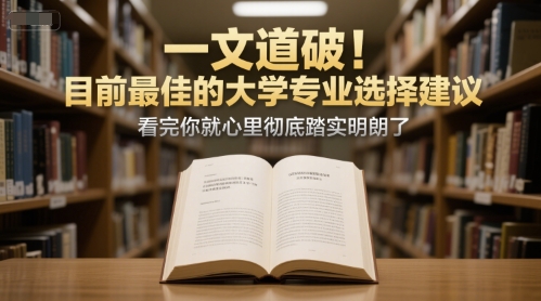 付费文章:一文道破!目前最佳的大学专业选择建议,看完你就心里彻底踏实明朗了网创吧-网创项目资源站-副业项目-创业项目-搞钱项目网创吧