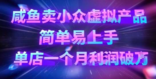咸鱼卖小众虚拟产品,简单易上手,单店一个月利润破W网创吧-网创项目资源站-副业项目-创业项目-搞钱项目网创吧