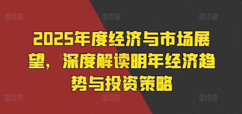 2025年度经济与市场展望,深度解读明年经济趋势与投资策略网创吧-网创项目资源站-副业项目-创业项目-搞钱项目网创吧