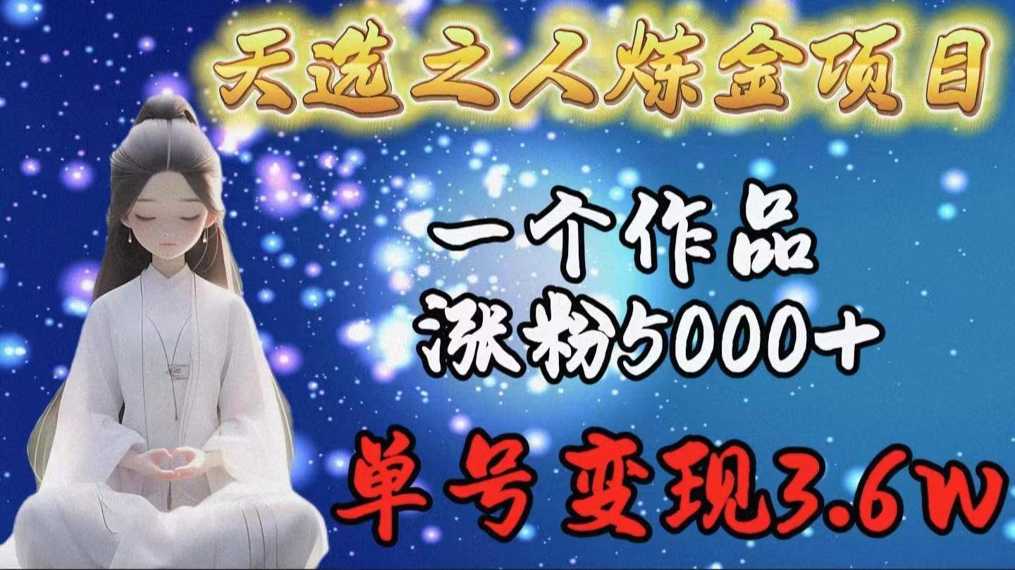(9693期)天选之人炼金项目,一个作品涨粉5000+,单号变现3.6w网创吧-网创项目资源站-副业项目-创业项目-搞钱项目网创吧