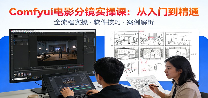 ComfyUI电影分镜实操课：分镜一致性，全流程AI视频制作，零基础也能做专业分镜网创吧-网创项目资源站-副业项目-创业项目-搞钱项目网创吧