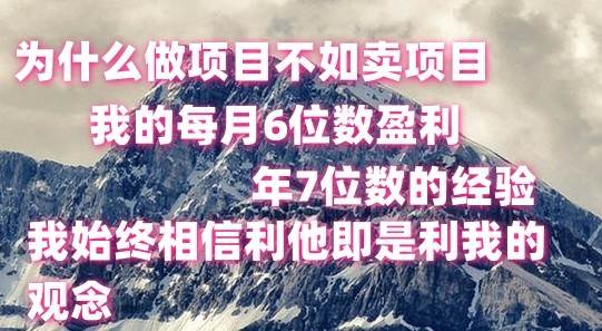 做项目不如卖项目,每月6位数盈利,年7位数经验网创吧-网创项目资源站-副业项目-创业项目-搞钱项目网创吧