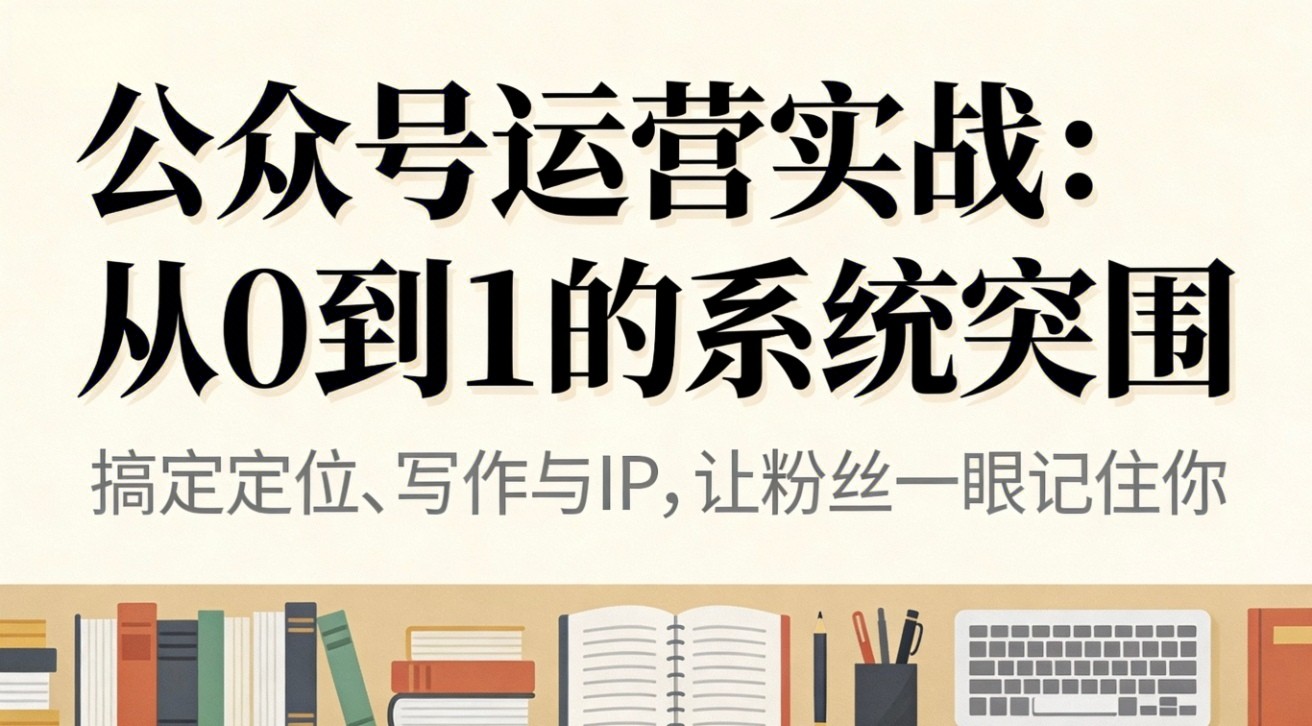 公众号运营实战：从0到1的系统突围网创吧-网创项目资源站-副业项目-创业项目-搞钱项目网创吧