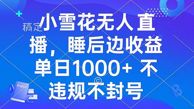(13491期)小雪花无人直播 睡后收益单日1000+ 零粉丝新号开播 不违规 看完就会网创吧-网创项目资源站-副业项目-创业项目-搞钱项目网创吧
