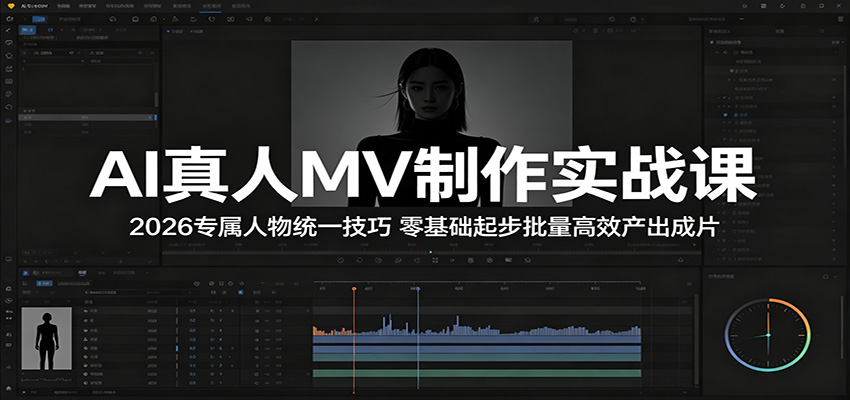 AI真人MV制作实战课：2026专属人物统一技巧，零基础起步批量高效产出成片网创吧-网创项目资源站-副业项目-创业项目-搞钱项目网创吧